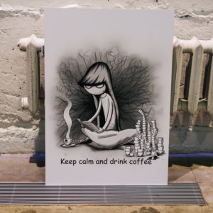 плакат keep calm and drink coffee